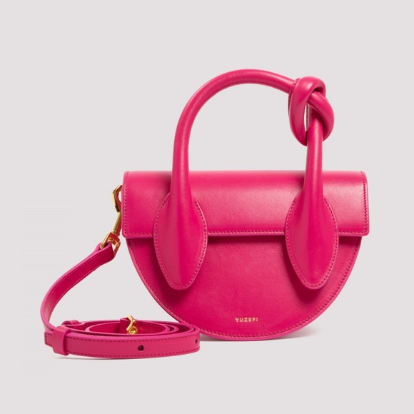 Yuzefi Delores Knot Top Handle Bag in Fuchsia - Picture 4 of 16
